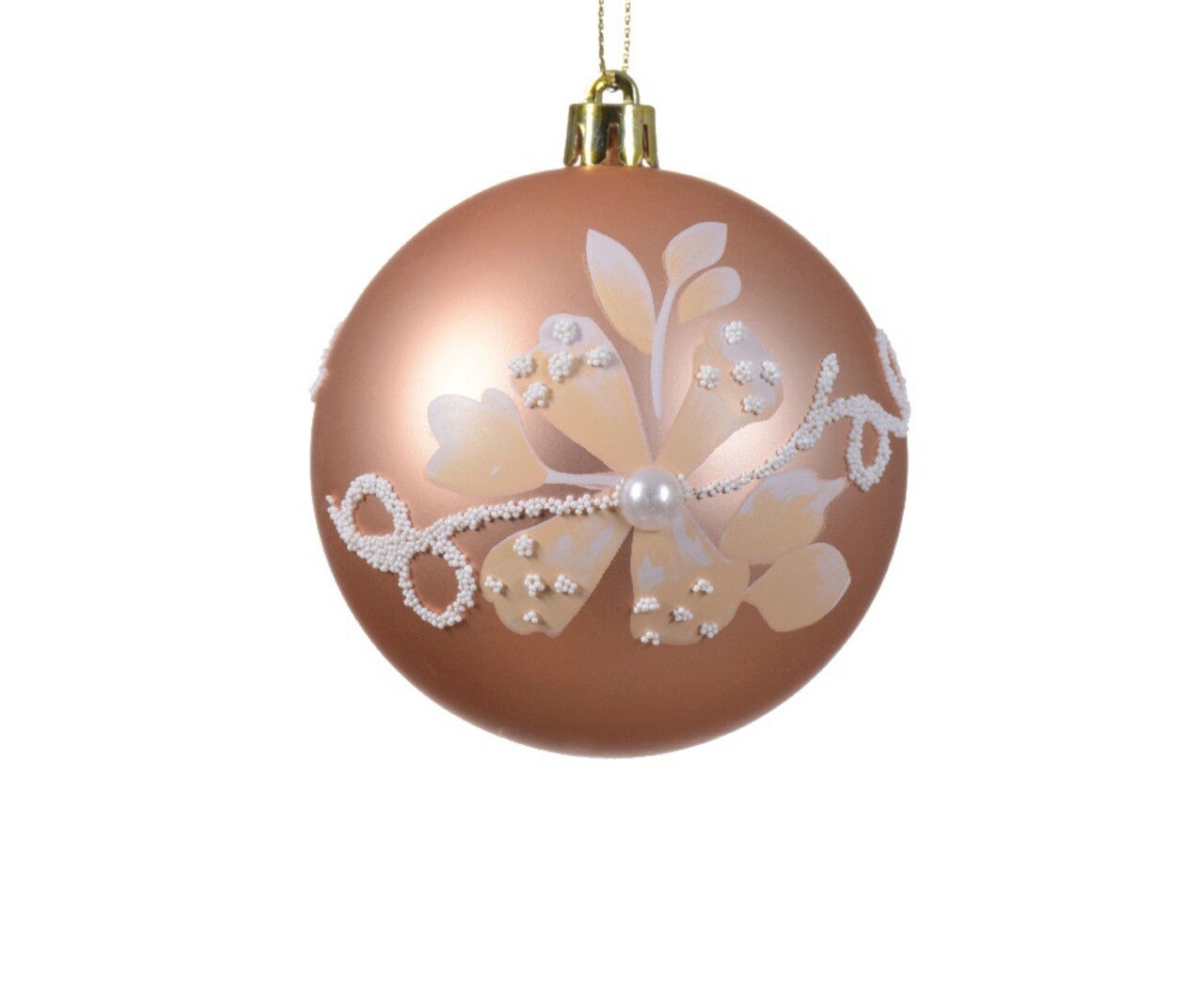 Glob Flower w pearl, Decoris, Ø8 cm, plastic, roz perlat lucios - imagine 3